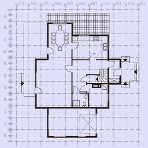 家居规划蓝图背景。矢量图