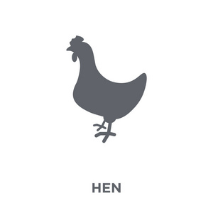 hen 图标。从农业, 农业和园艺收藏的 hen 设计理念。简单的元素向量例证在白色背景