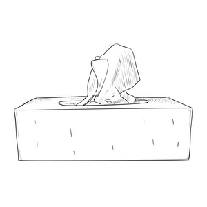 草绘的纸巾盒照片