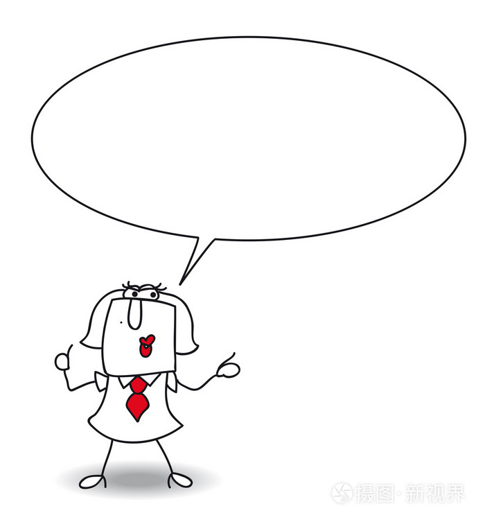 女商人交谈讲话泡泡插画-正版商用图片0ablpy-摄图新视界