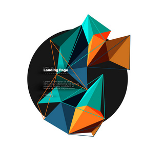 多边形几何设计, 由三角形组成的抽象形状, 新潮背景照片