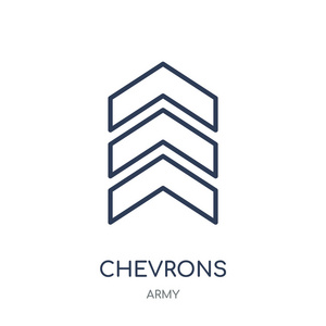 chevrons 图标。从军队集合的雪佛龙线性符号设计