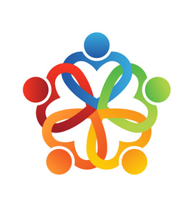 个手指矢量徽标团队会议 6 设计图标一个商人张开手准备达成协议eps10