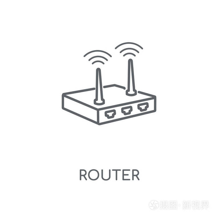 路由器概念笔画符号设计.