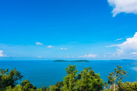 风景点 matsee 与海和山在春蓬省泰国