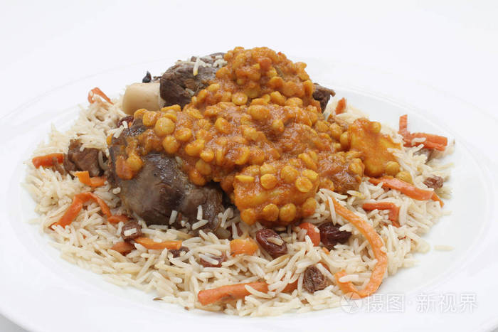 阿富汗羔羊猎猎的巴里抓饭