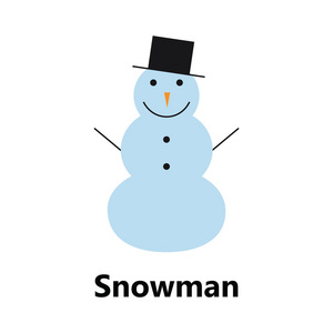 雪人符号白色背景蓝色标志颜色冬季文本