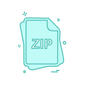 Zip 文件类型图标设计向量