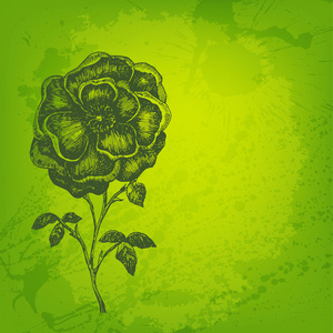 水墨风格花卉艺术矢量卡图片