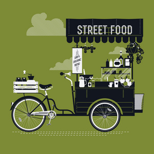 街边小吃和复古自行车