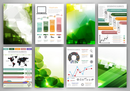绿色的信息图表小册子模板