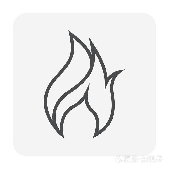 火焰图标设计, 黑色和轮廓插画-正版商用图片0acc8m-摄图新视界