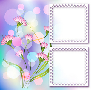 相框和花卉装饰图片