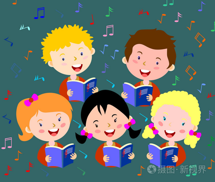 儿童唱诗班.孩子们唱诗班唱歌