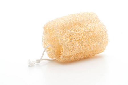 在白色背景查出的 luffa 磨砂