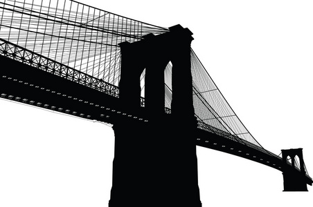 布鲁克林大桥简笔图片