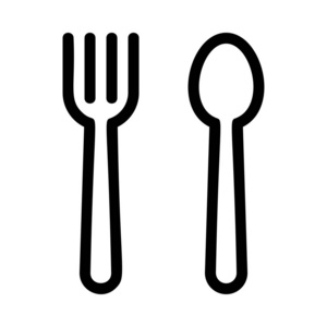 叉子和勺子图标，矢量图