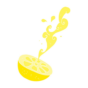 柠檬的扁平颜色例证
