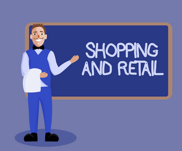 文字写作购物和零售。向客户销售消费品服务流程的经营理念