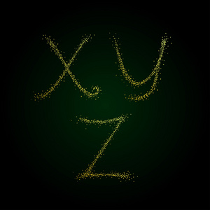 金色字母 X  Y  Z