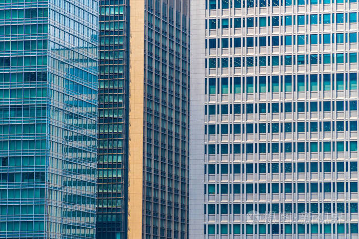 美丽的建筑商务办公大楼, 窗户玻璃图案在摩天大楼城市