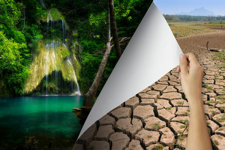 转变观念, 女性手转干燥环境纸页到良好的环境照片