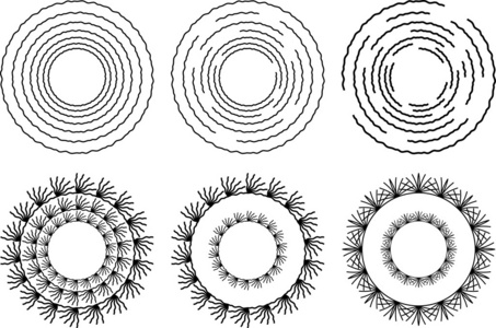 六个圆形设计元素