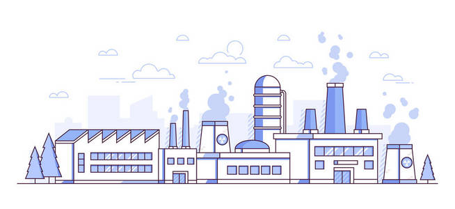 平面设计风格矢量插画矢量卡通插画的房子在白色背景上孤立石油工业