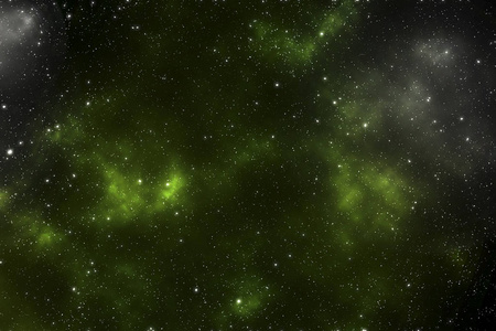 带绿色 nebul 的空间星空间