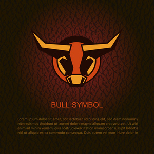 公牛头.矢量插画照片