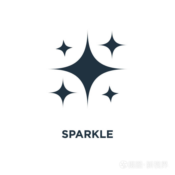 闪光图标黑色填充矢量图白色背景上的闪光符号可用于网络和移动