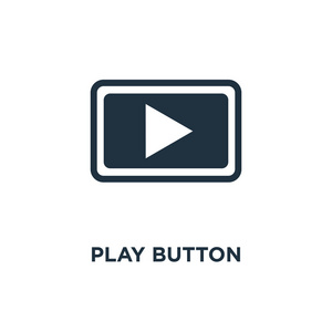 播放按钮图标。黑色填充矢量图。在白色背景上播放按钮符号。可用于网络和移动