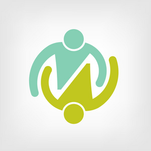 矢量徽标团队拥抱夫妇照片