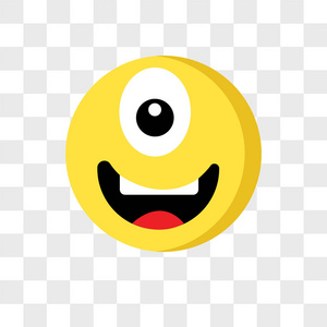 独眼巨人 emoji 表情矢量图标被隔离在透明背景上