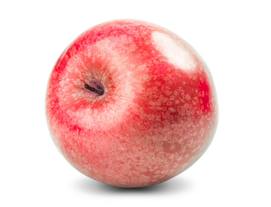 孤立的红苹果，白色背景上。新鲜的饮食水果与六