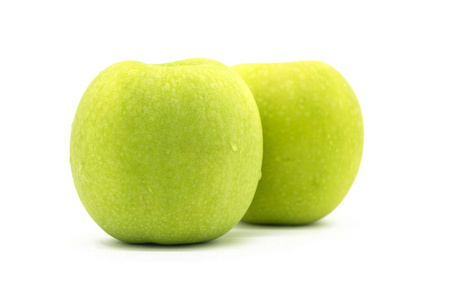 削减绿色苹果特写图片