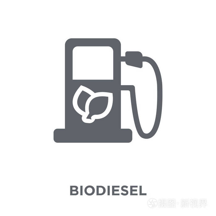 生物柴油图标。生态收集中的生物柴油设计理念。简单的元素向量例证在白色背景