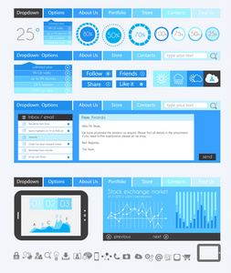 web 图表的 ui 平面设计元素