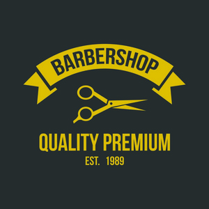 理发店复古标志元素剪发徽章插图珊瑚礁会徽孤立的风格照片