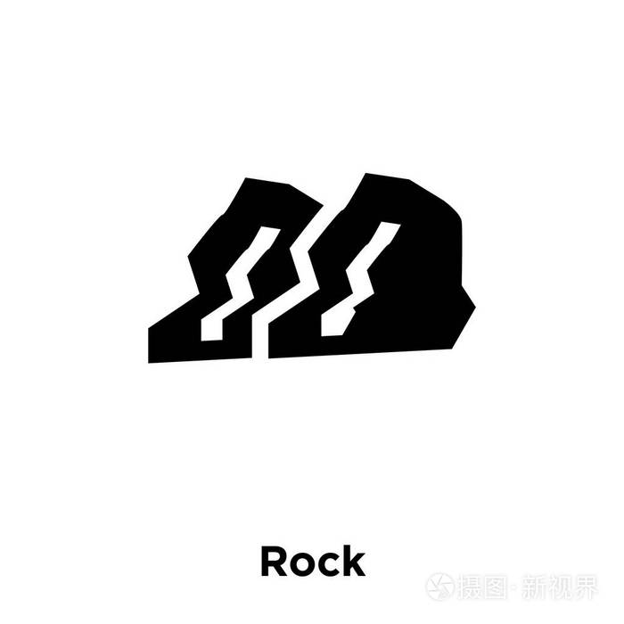 岩石图标向量被隔离在白色背景, 标志概念的岩石标志在透明背景, 充满
