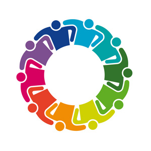 党的十九大会团队精神拥抱 10 组的人的标志照片