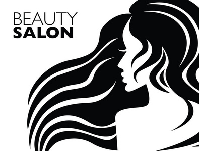 插图的女人与美丽的头发。背景。可用于美容院