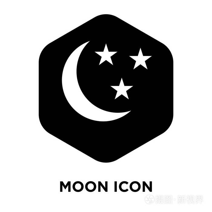 月亮图标向量被隔离在白色背景上标志概念的月亮标志在透明背景充满