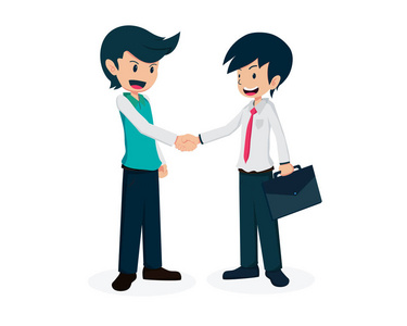 工资人01与合作伙伴薪酬的合作男人是握手与合作伙伴良好的合作伙伴良好的业务