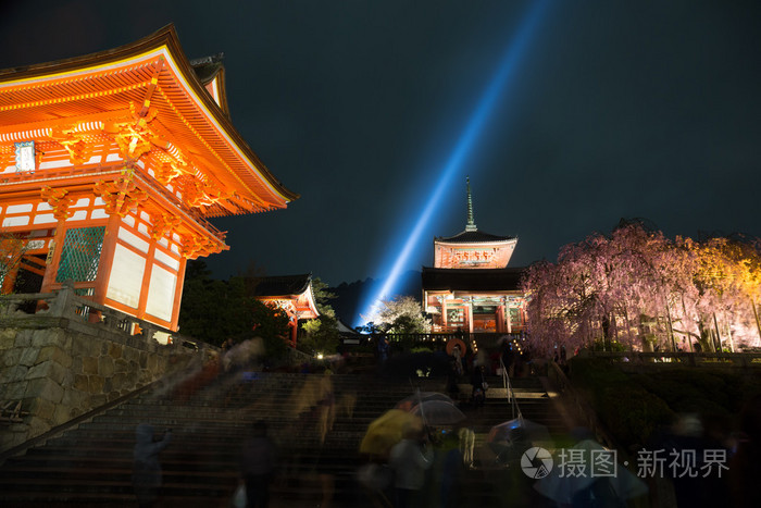 清水寺在京都的夜晚日本