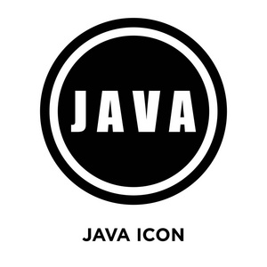 java 图标矢量隔离在白色背景上, 徽标概念的 java 符号在透明背景下, 填充黑色符号