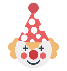 矢量插图小丑脸彩色矢量图标,可以很容易地修改或编辑笑脸.角色设计.