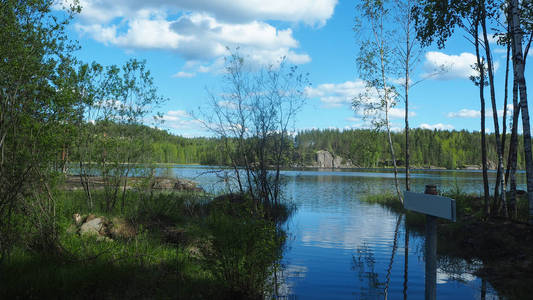 美丽的芬兰 lakescape 在夏天