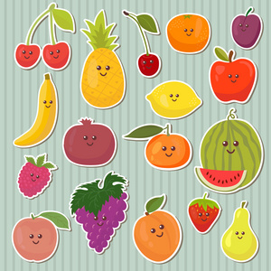 可爱的卡通水果 健康食品