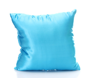 蓝色炫彩枕头上白色隔离